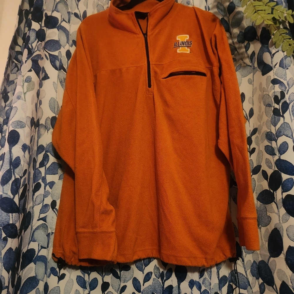 Orange Illinois Quarter-Zip Pullover Size L Mens‎